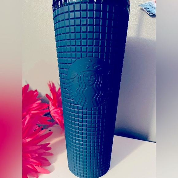 NWT🩵Starbucks 2023 Prussian Blue Subzero Soft Touch Grid Venti Teal Tumbler - Picture 2 of 5
